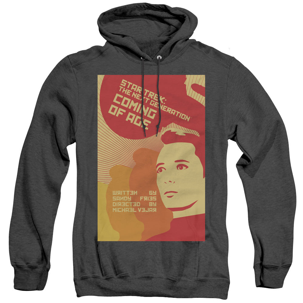STAR TREK/TNG SEASON 1 EPISODE 19 - ADULT HEATHER HOODIE - BLACK
