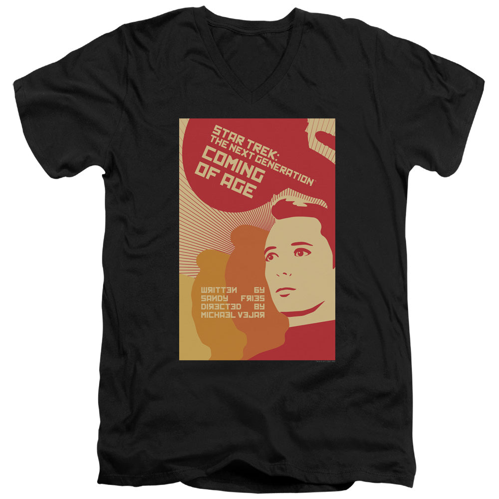 STAR TREK/TNG SEASON 1 EPISODE 19 - S/S ADULT V-NECK 30/1 - BLACK