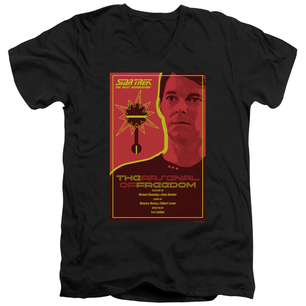 STAR TREK/TNG SEASON 1 EPISODE 21 - S/S ADULT V-NECK 30/1 - BLACK