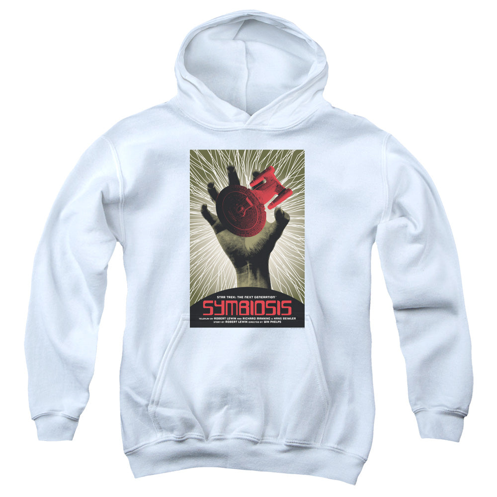 STAR TREK/TNG SEASON 1 EPISODE 22 - YOUTH PULLOVER HOODIE - WHITE