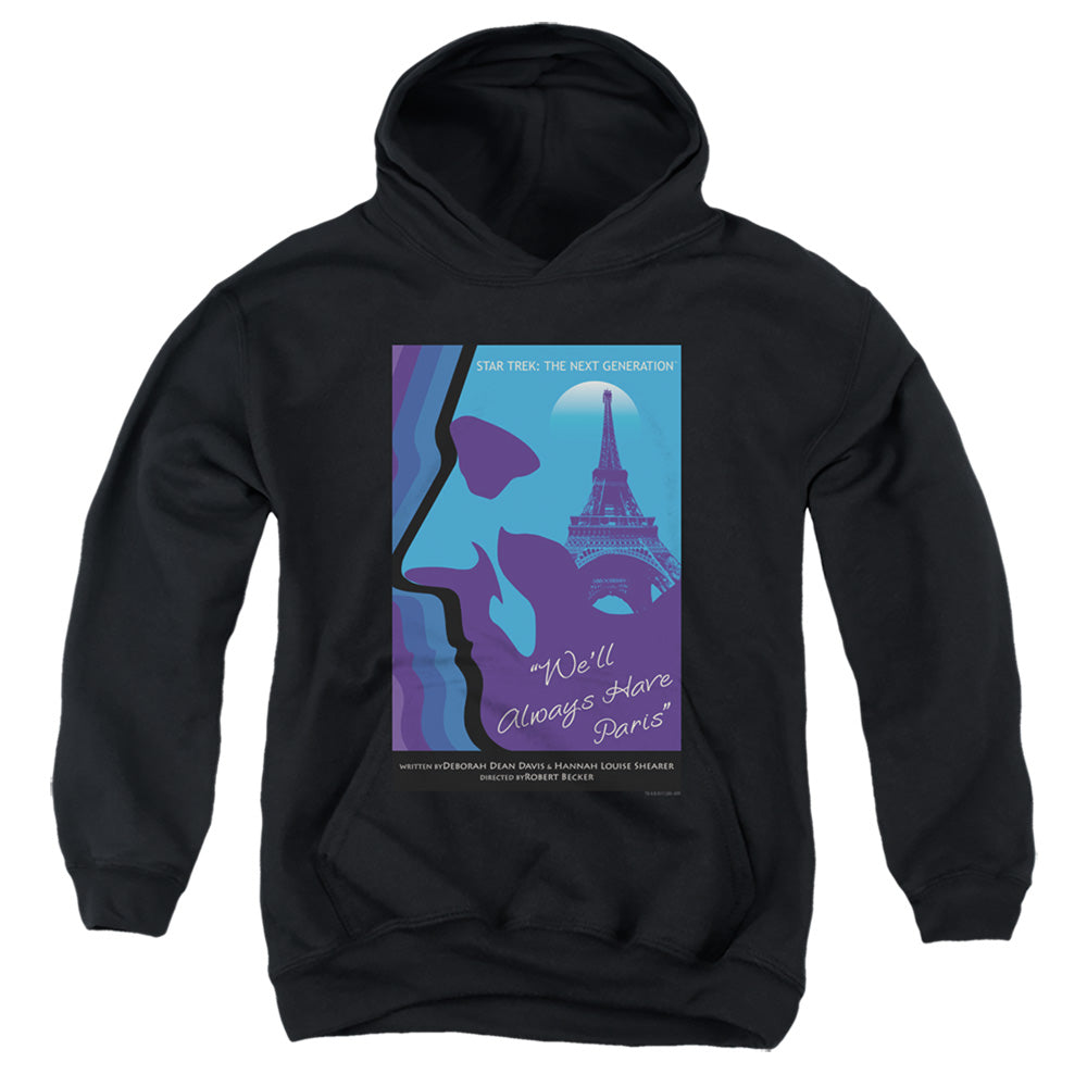 STAR TREK/TNG SEASON 1 EPISODE 24 - YOUTH PULLOVER HOODIE - BLACK