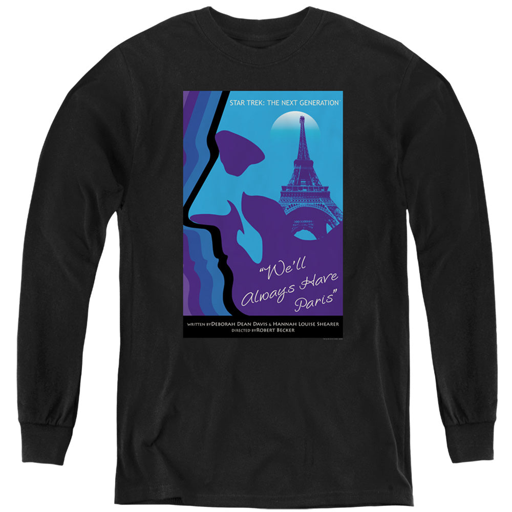 STAR TREK/TNG SEASON 1 EPISODE 24 - YOUTH LONG SLEEVE TEE - BLACK