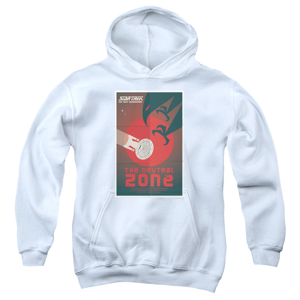STAR TREK/TNG SEASON 1 EPISODE 26 - YOUTH PULLOVER HOODIE - WHITE