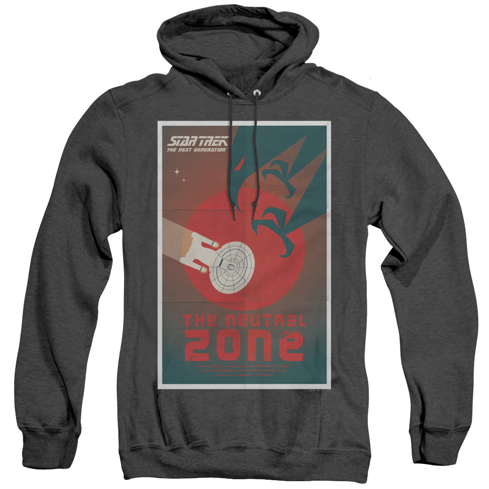 STAR TREK/TNG SEASON 1 EPISODE 26 - ADULT HEATHER HOODIE - BLACK