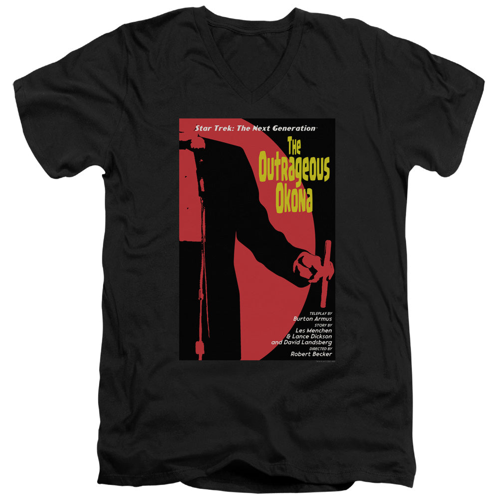 STAR TREK/TNG SEASON 2 EPISODE 4 - S/S ADULT V-NECK 30/1 - BLACK