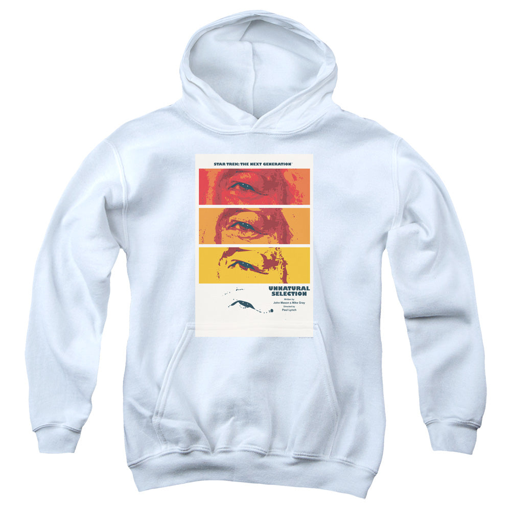 STAR TREK/TNG SEASON 2 EPISODE 7 - YOUTH PULLOVER HOODIE - WHITE
