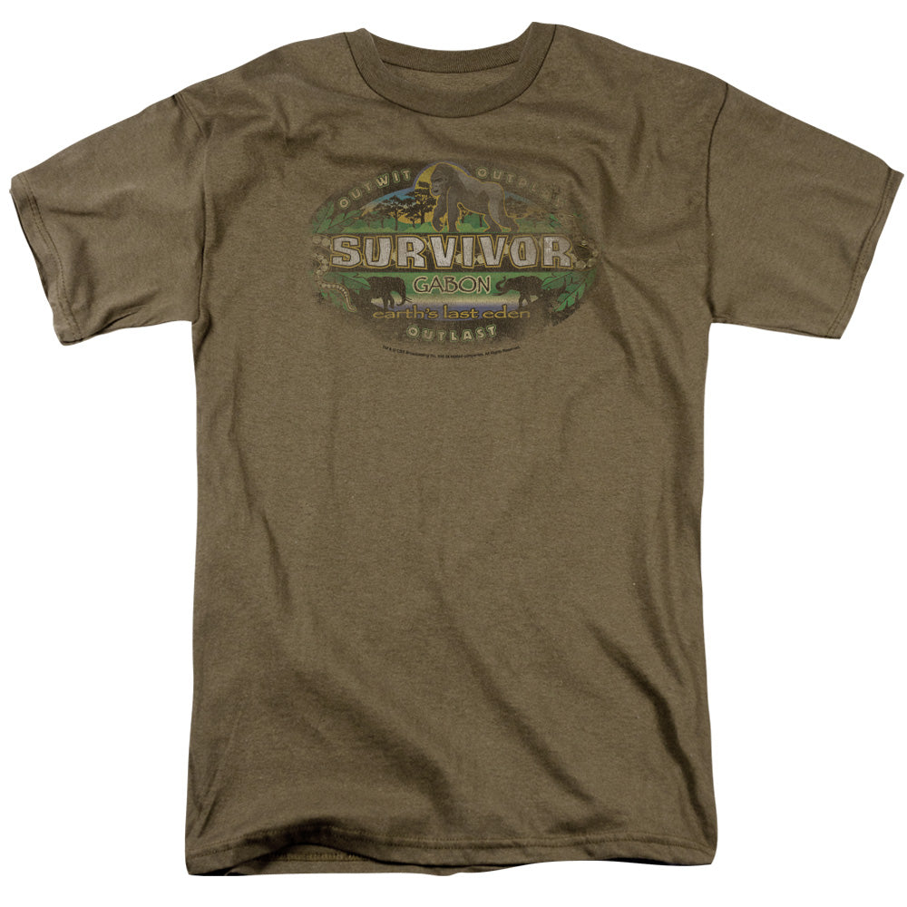 SURVIVOR/GABON DISTRESSED - S/S ADULT 18/1 - SAFARI GREEN