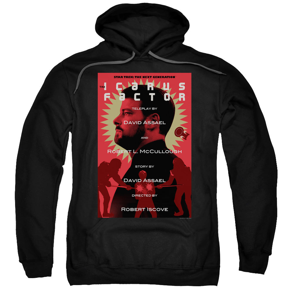 STAR TREK/TNG SEASON 2 EPISODE 14 - ADULT PULLOVER HOODIE - BLACK