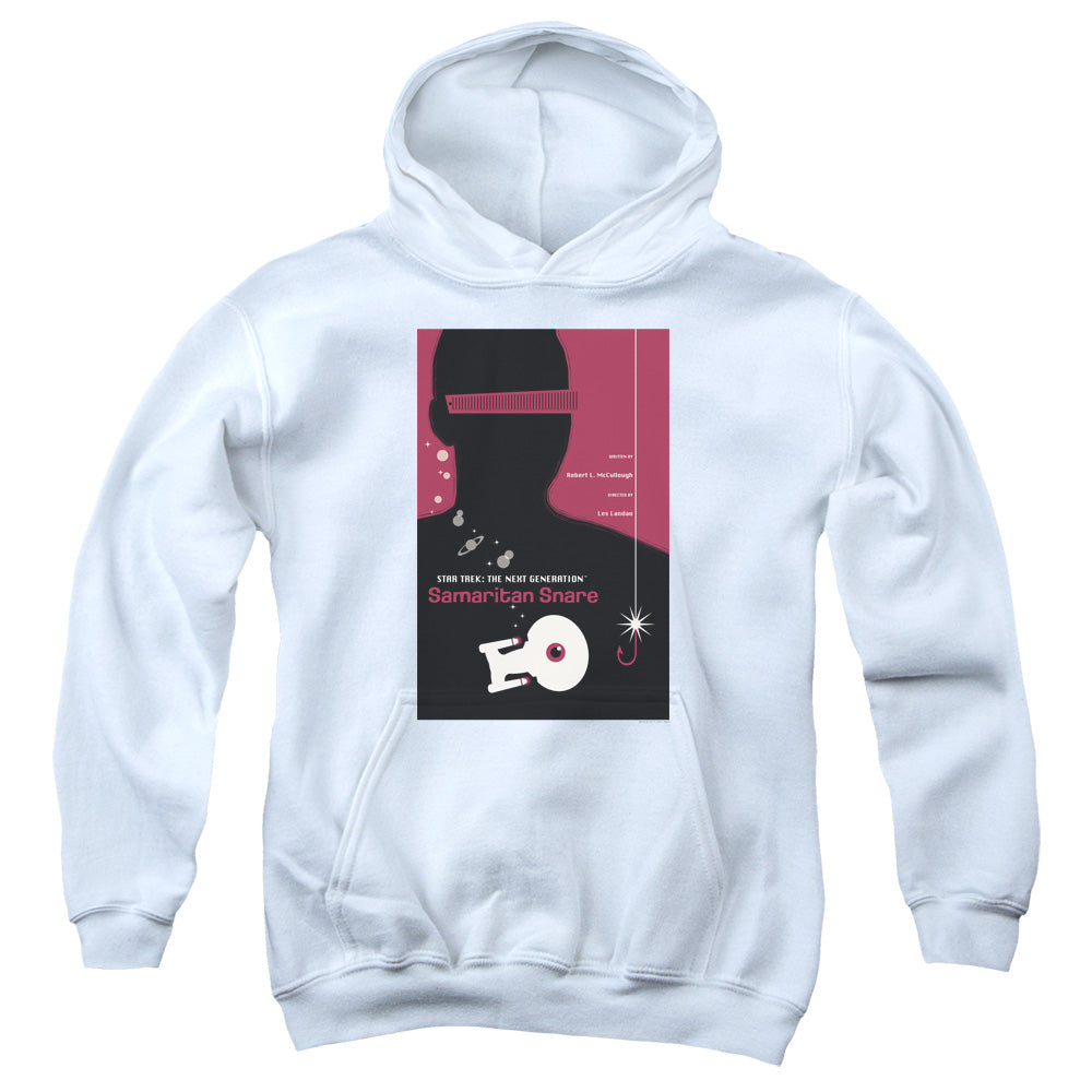 STAR TREK/TNG SEASON 2 EPISODE 17 - YOUTH PULLOVER HOODIE - WHITE