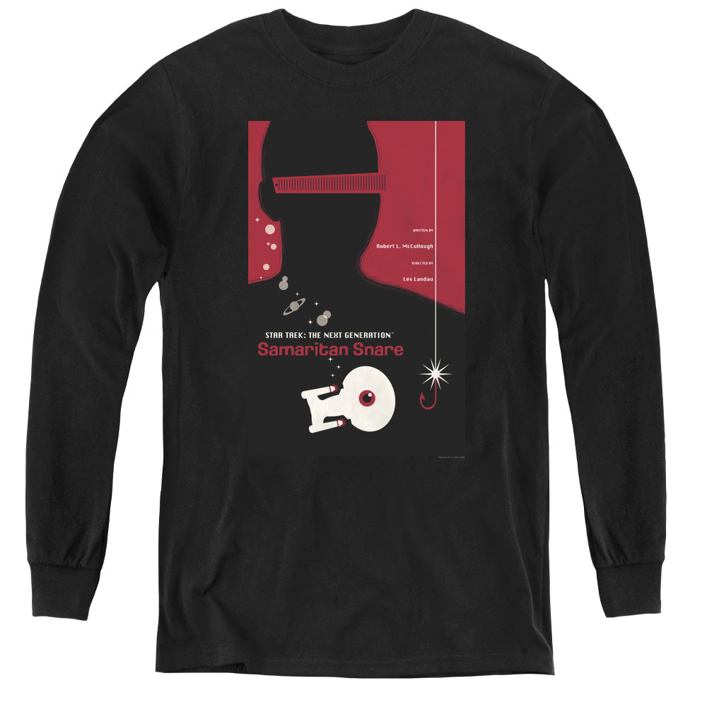 STAR TREK/TNG SEASON 2 EPISODE 17 - YOUTH LONG SLEEVE TEE - BLACK