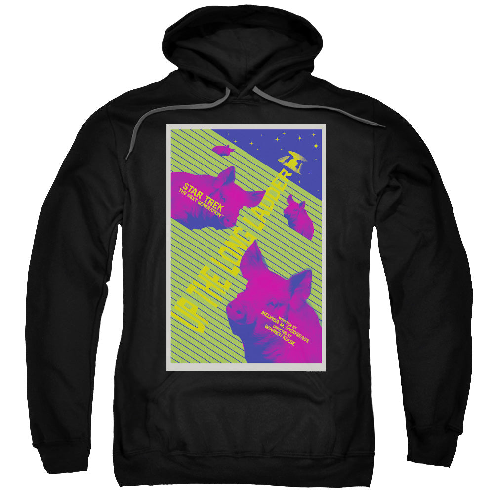 STAR TREK/TNG SEASON 2 EPISODE 18 - ADULT PULLOVER HOODIE - BLACK