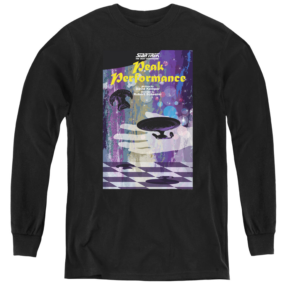 STAR TREK/TNG SEASON 2 EPISODE 21 - YOUTH LONG SLEEVE TEE - BLACK