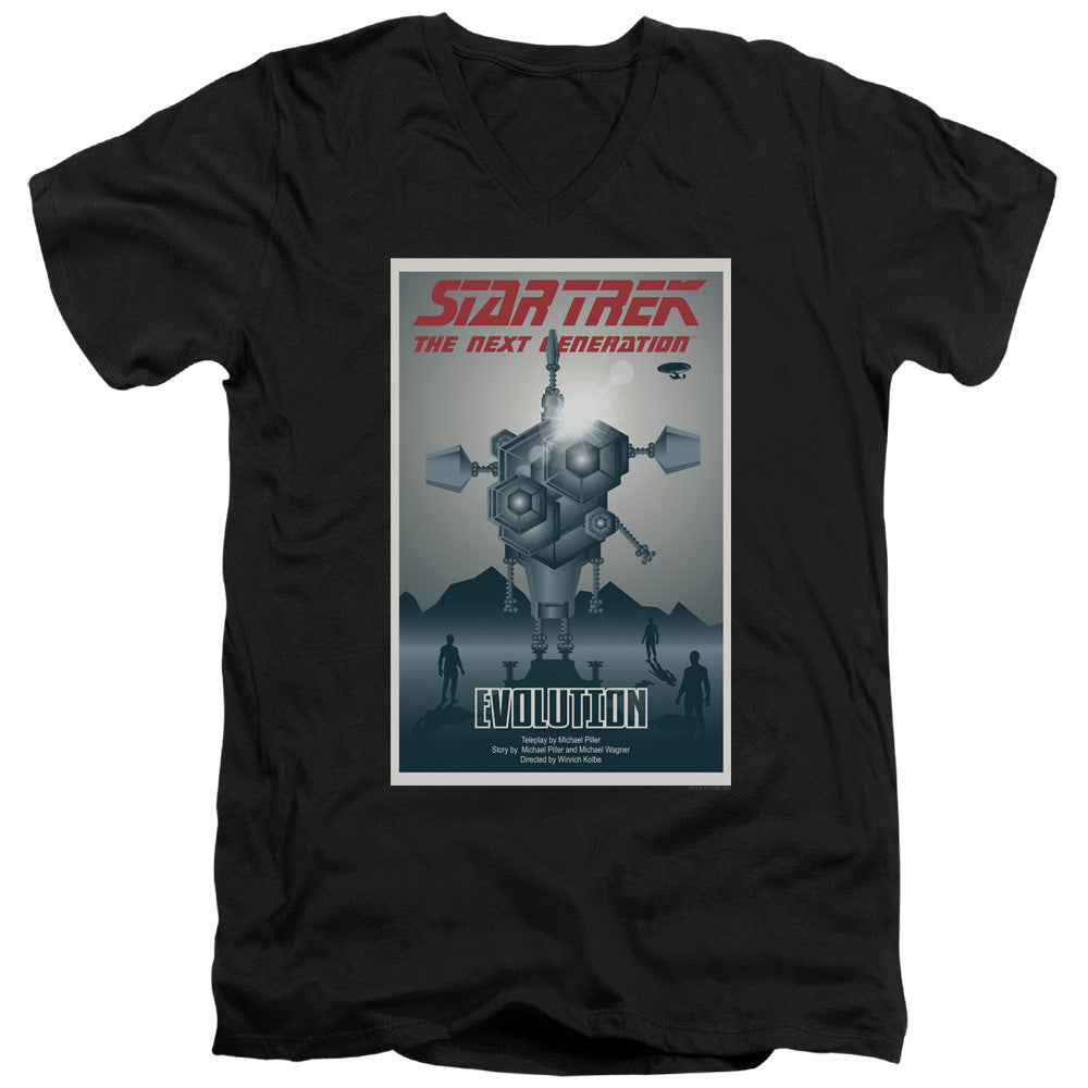 STAR TREK/TNG SEASON 3 EPISODE 1 - S/S ADULT V-NECK 30/1 - BLACK