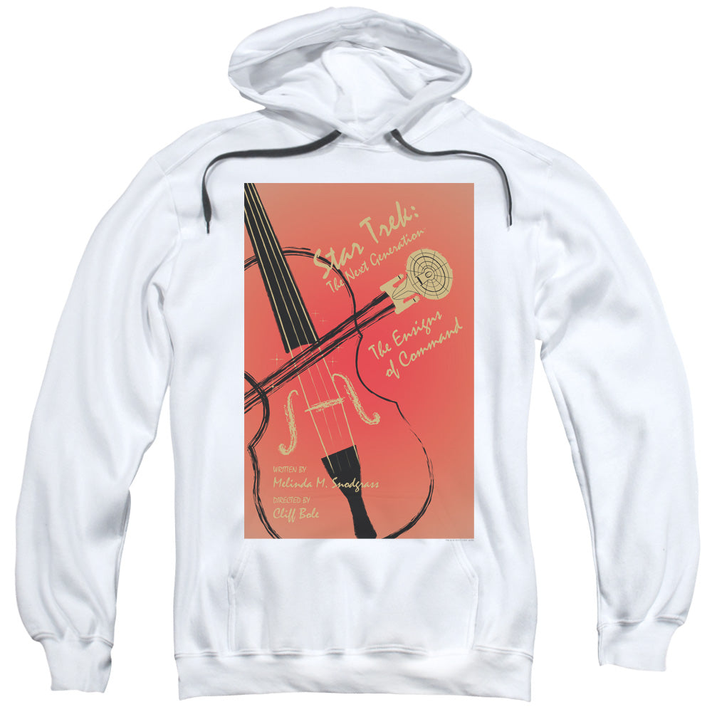 STAR TREK/TNG SEASON 3 EPISODE 2 - ADULT PULLOVER HOODIE - WHITE