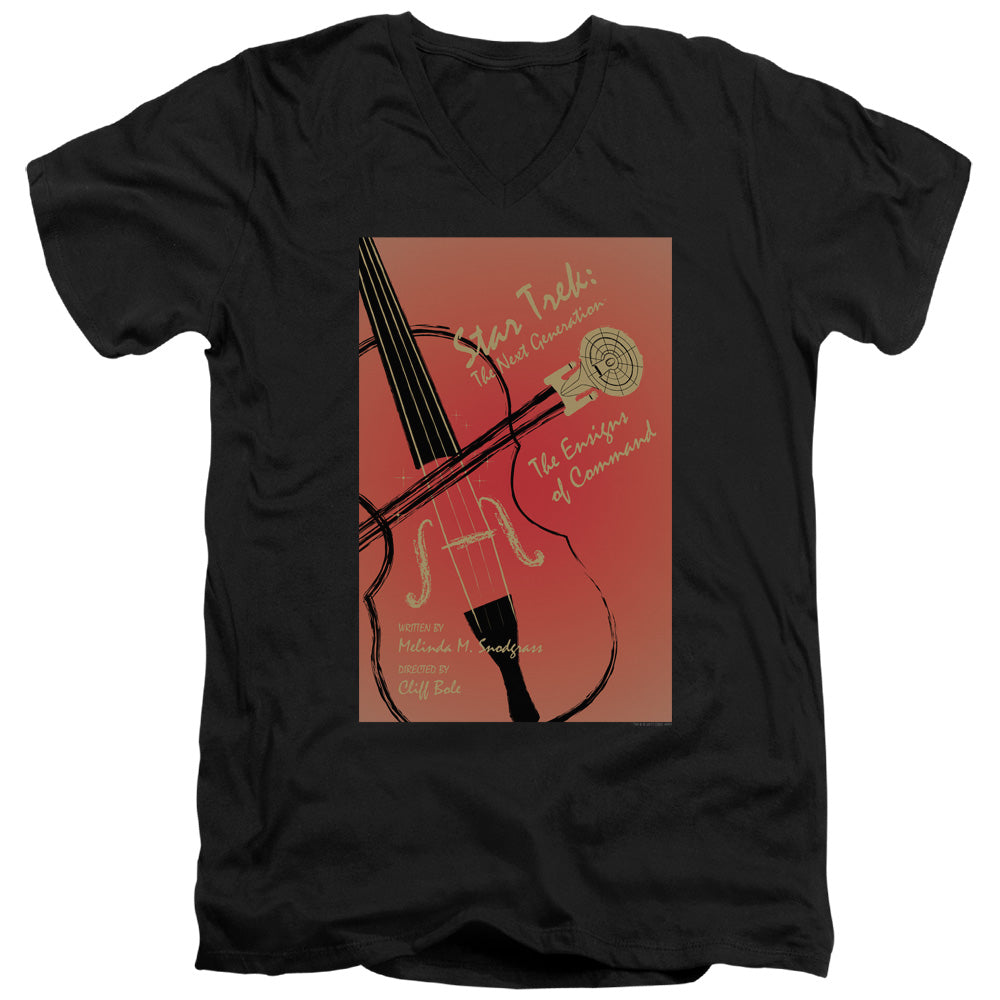 STAR TREK/TNG SEASON 3 EPISODE 2 - S/S ADULT V-NECK 30/1 - BLACK