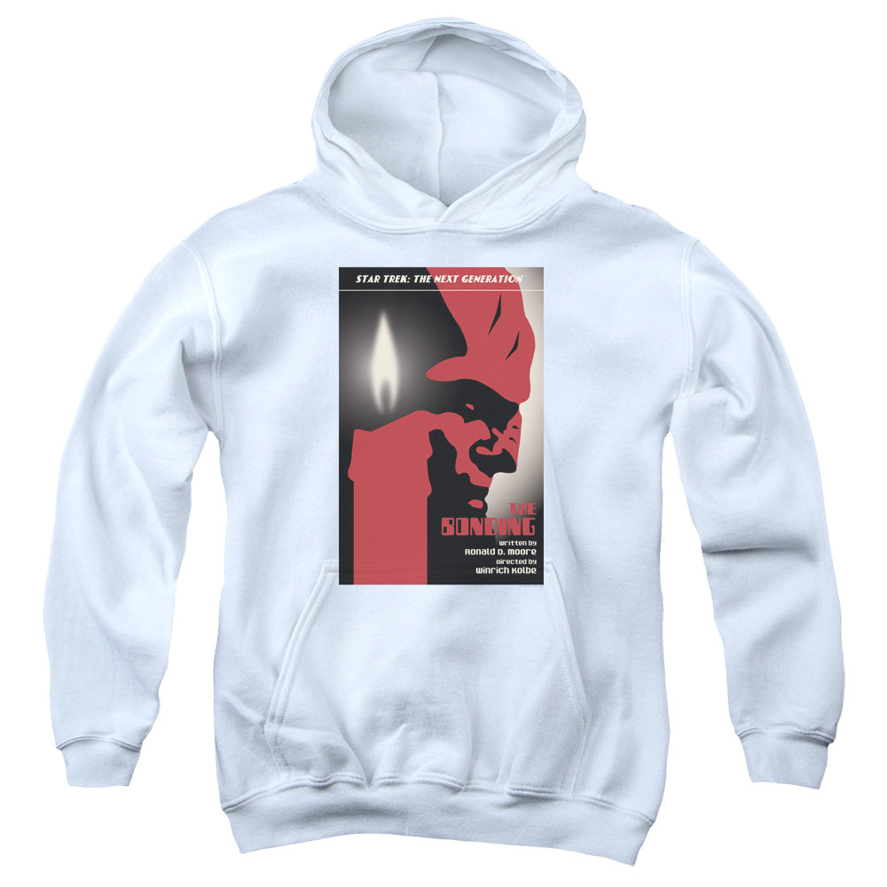 STAR TREK/TNG SEASON 3 EPISODE 5 - YOUTH PULLOVER HOODIE - WHITE