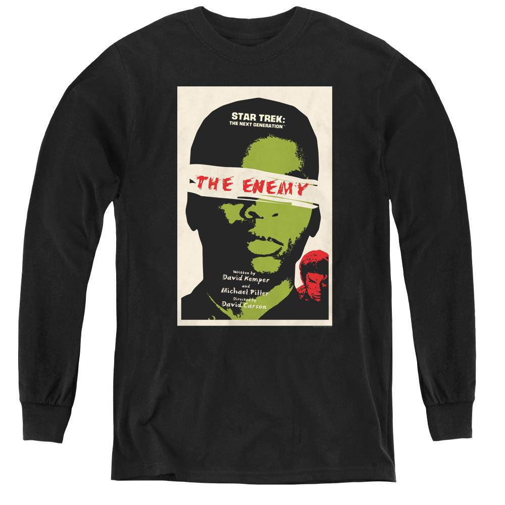 STAR TREK/TNG SEASON 3 EPISODE 7 - YOUTH LONG SLEEVE TEE - BLACK