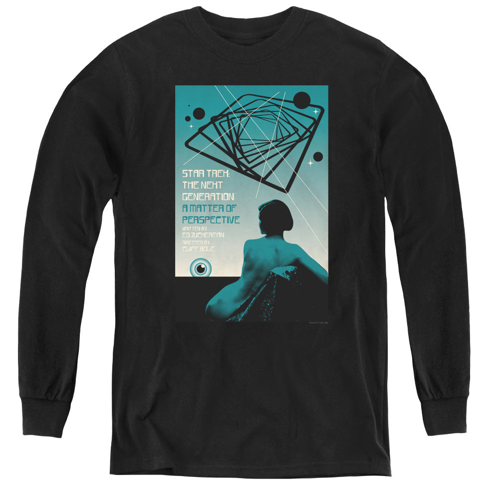 STAR TREK/TNG SEASON 3 EPISODE 14 - YOUTH LONG SLEEVE TEE - BLACK