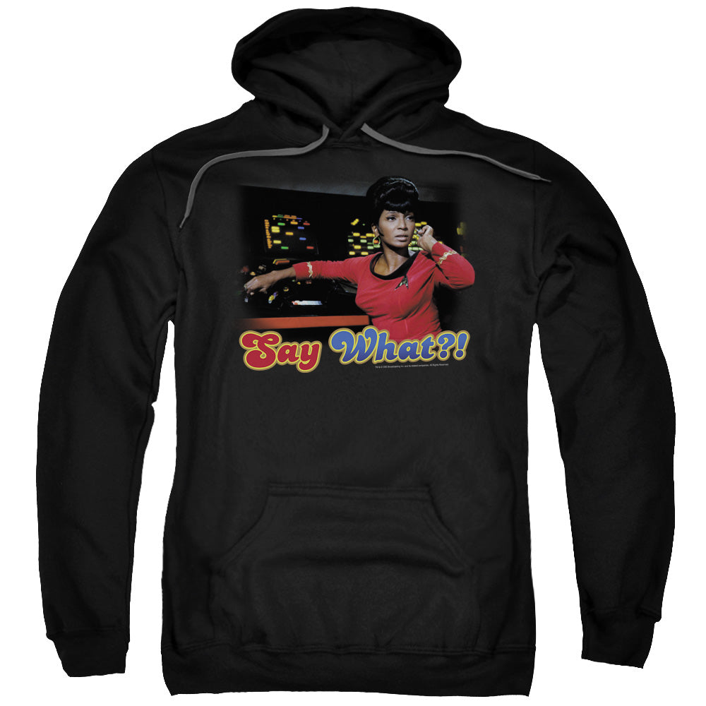 STAR TREK/SAY WHAT - ADULT PULLOVER HOODIE - BLACK