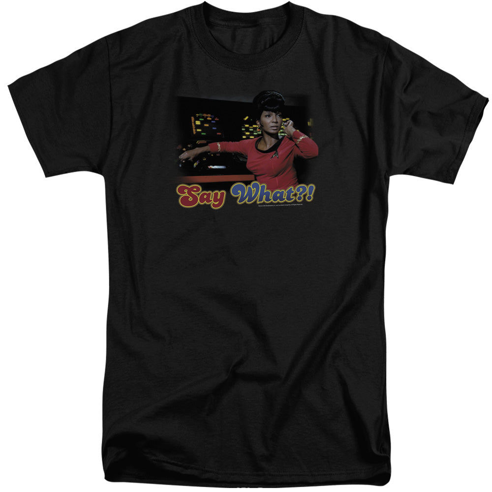 STAR TREK/SAY WHAT - S/S ADULT TALL 18/1 - BLACK