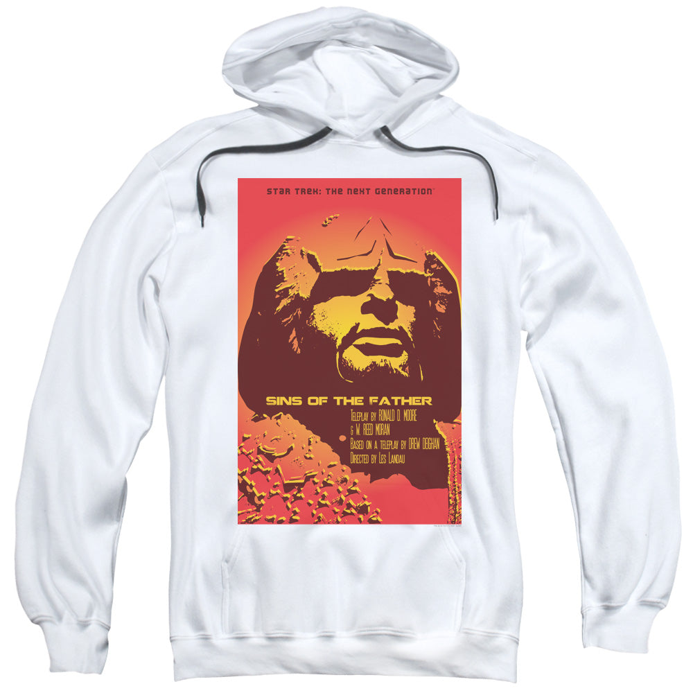 STAR TREK/TNG SEASON 3 EPISODE 17 - ADULT PULLOVER HOODIE - WHITE