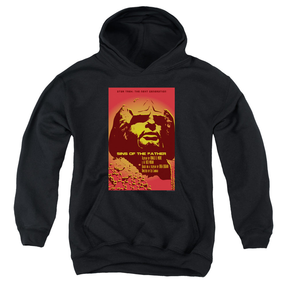 STAR TREK/TNG SEASON 3 EPISODE 17 - YOUTH PULLOVER HOODIE - BLACK