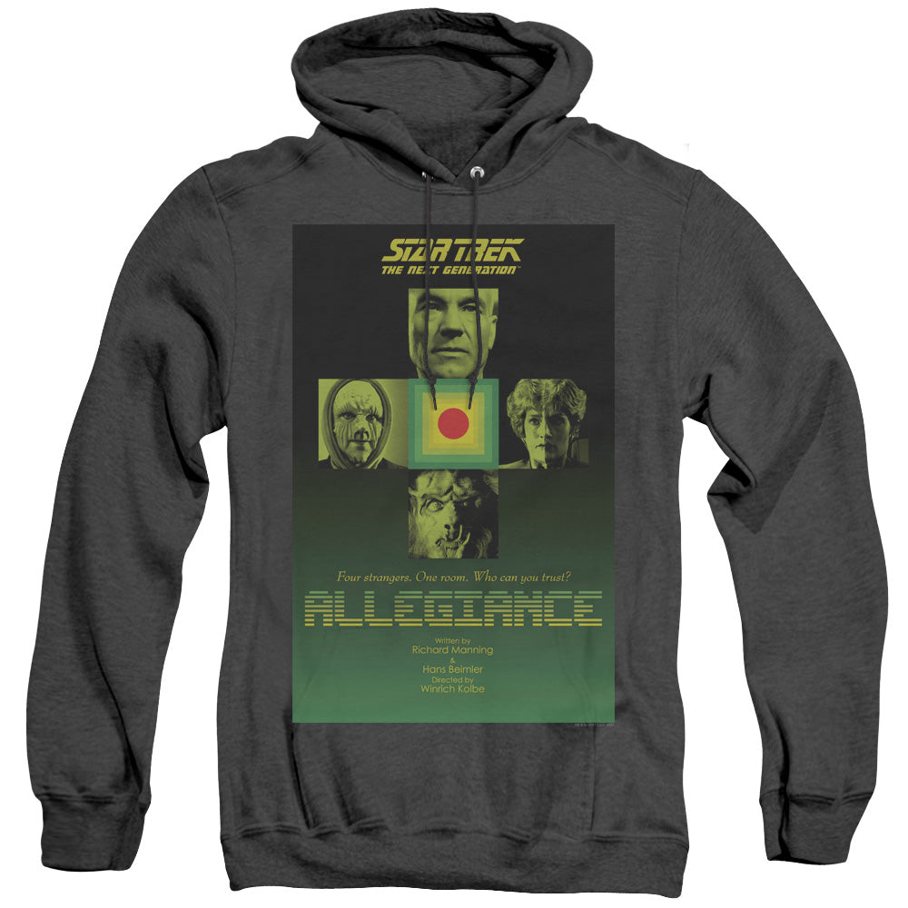 STAR TREK/TNG SEASON 3 EPISODE 18 - ADULT HEATHER HOODIE - BLACK