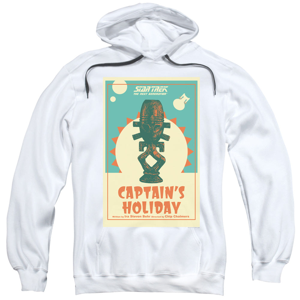 STAR TREK/TNG SEASON 3 EPISODE 19 - ADULT PULLOVER HOODIE - WHITE