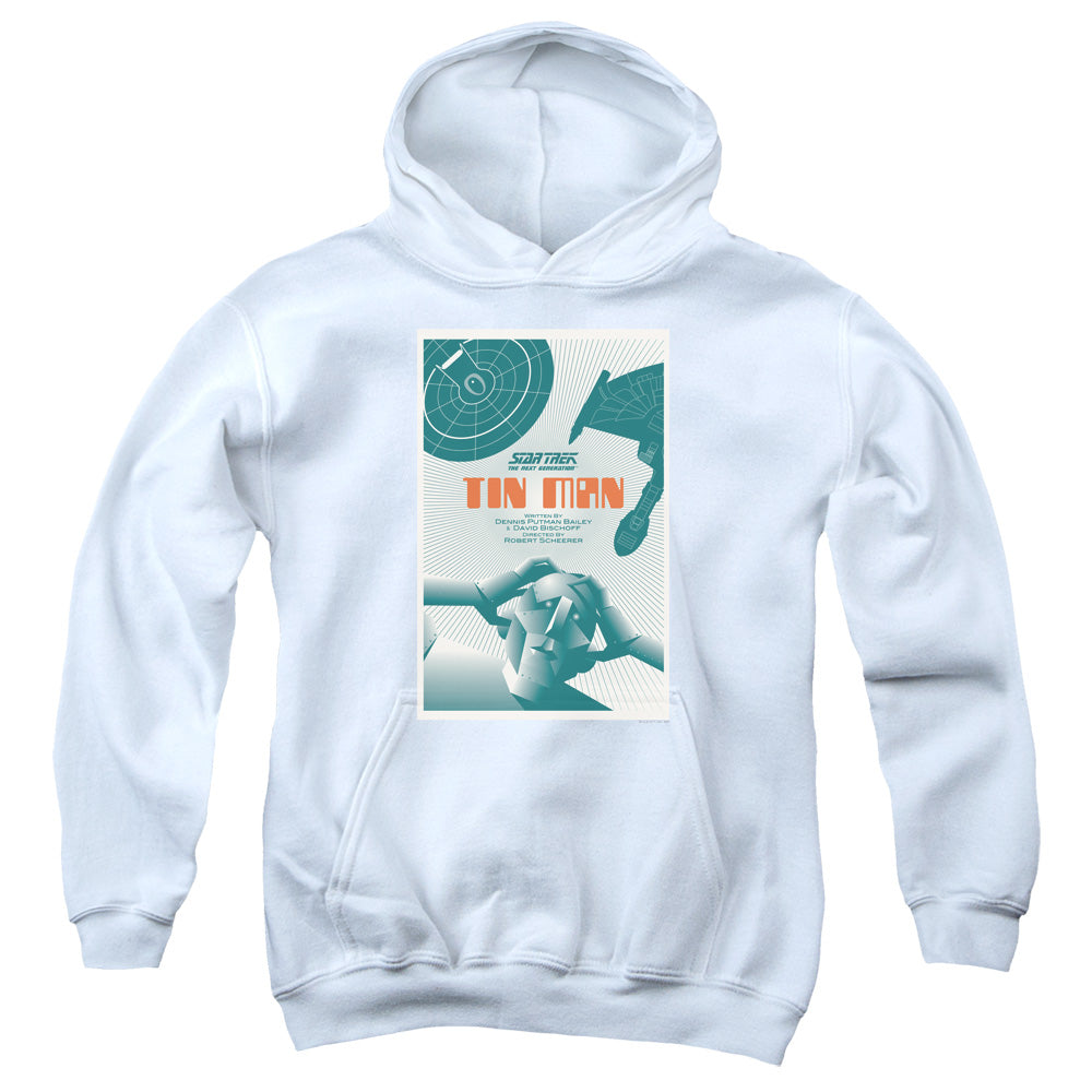 STAR TREK/TNG SEASON 3 EPISODE 20 - YOUTH PULLOVER HOODIE - WHITE
