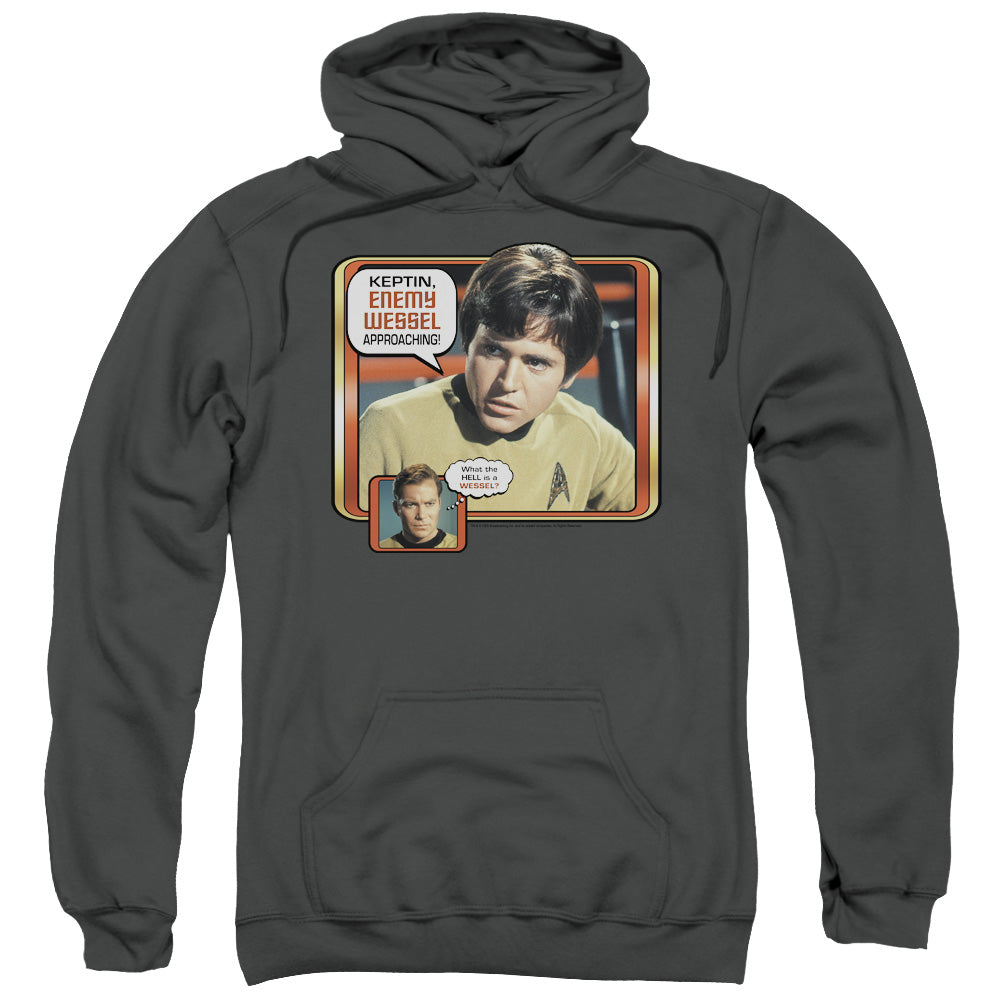 STAR TREK/ENEMY WESSEL - ADULT PULLOVER HOODIE - CHARCOAL