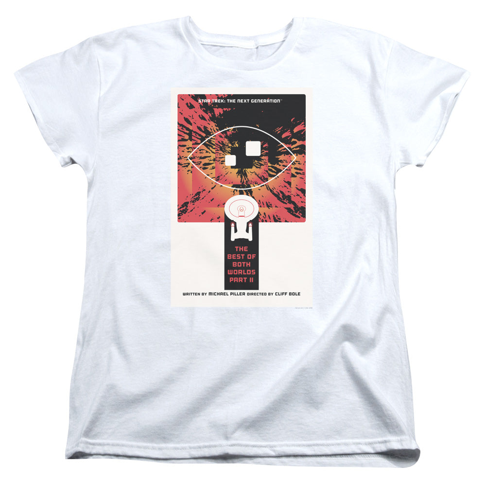 STAR TREK/TNG SEASON 4 EPISODE 1 - S/S WOMENS TEE - WHITE