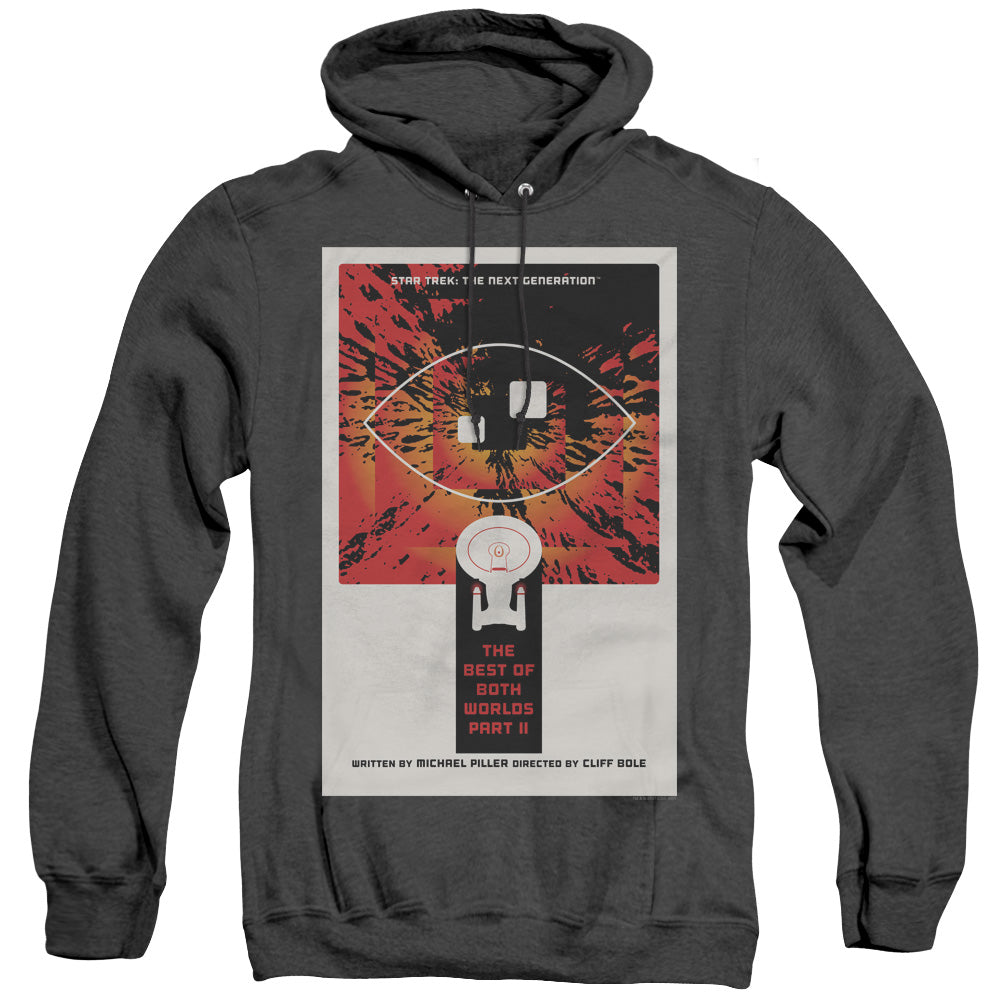 STAR TREK/TNG SEASON 4 EPISODE 1 - ADULT HEATHER HOODIE - BLACK