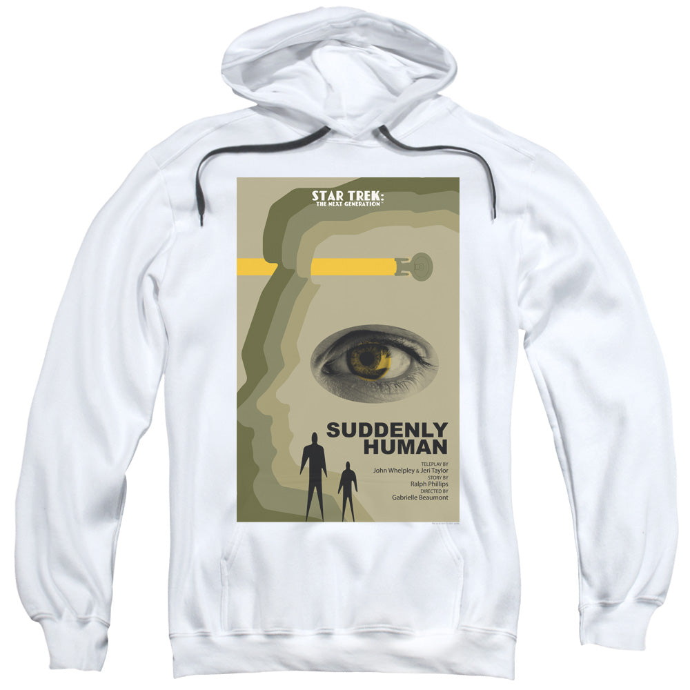 STAR TREK/TNG SEASON 4 EPISODE 4 - ADULT PULLOVER HOODIE - WHITE
