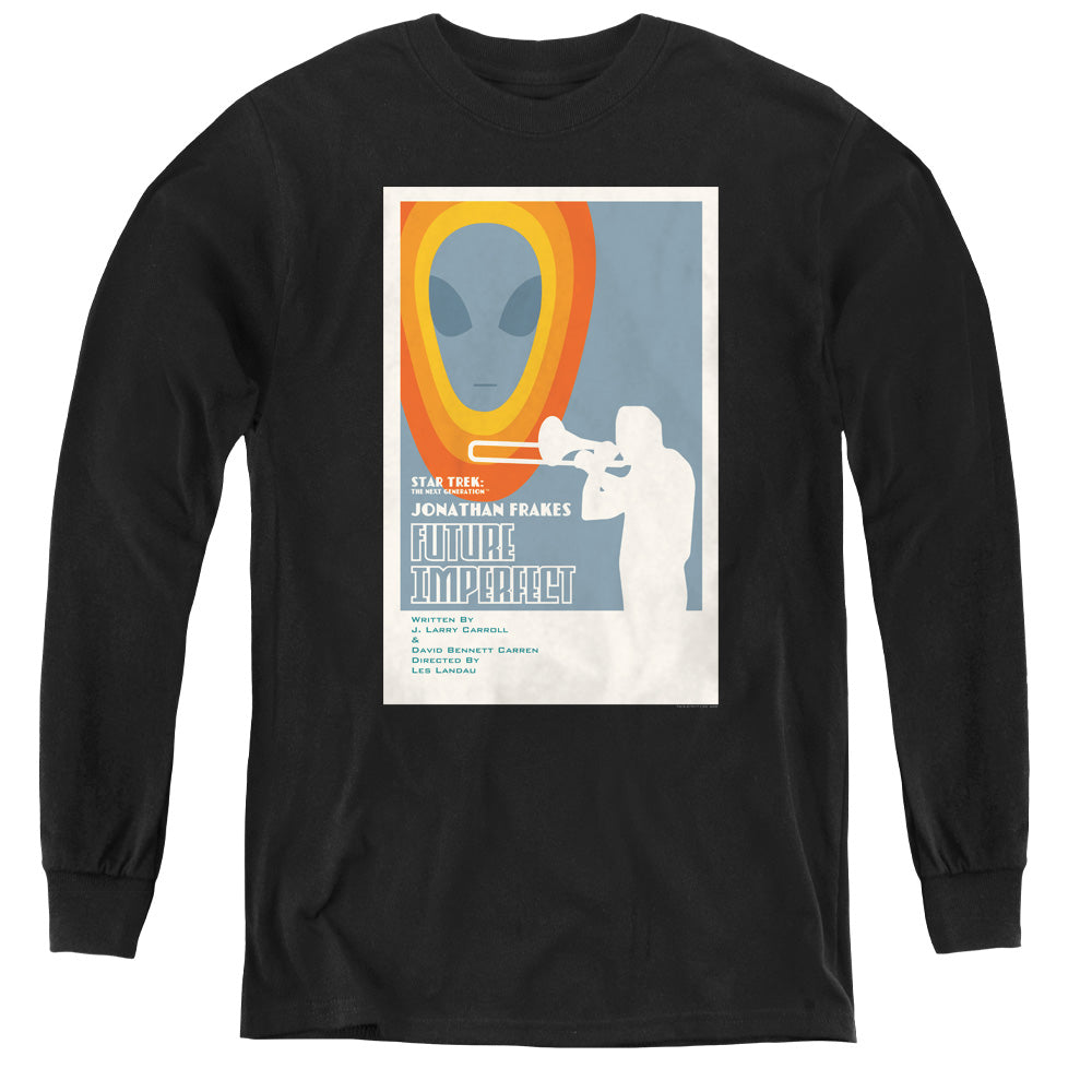 STAR TREK/TNG SEASON 4 EPISODE 8 - YOUTH LONG SLEEVE TEE - BLACK