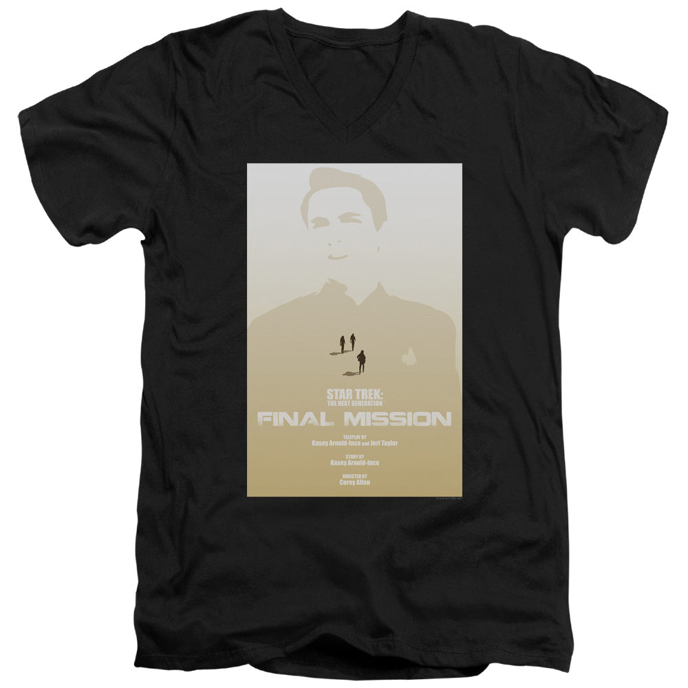 STAR TREK/TNG SEASON 4 EPISODE 9 - S/S ADULT V-NECK 30/1 - BLACK