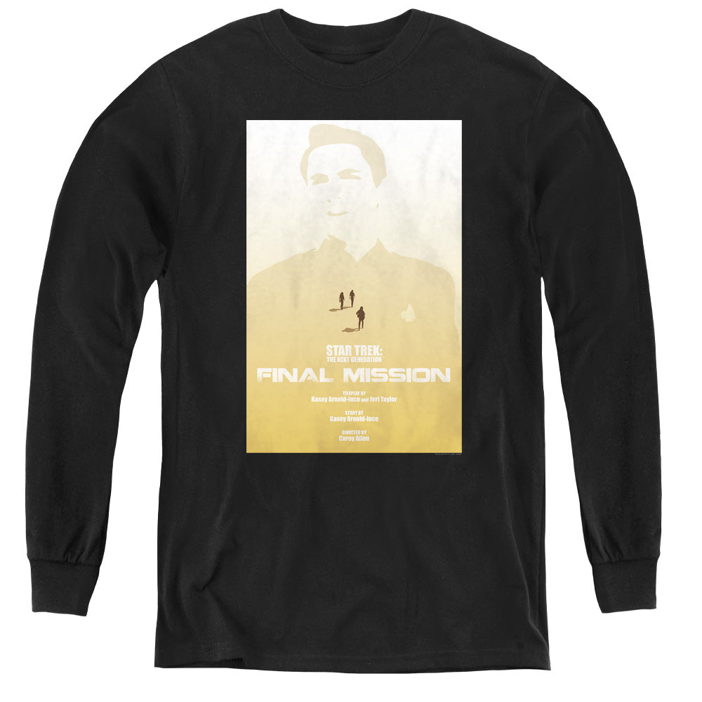 STAR TREK/TNG SEASON 4 EPISODE 9 - YOUTH LONG SLEEVE TEE - BLACK