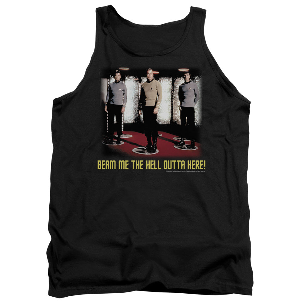 STAR TREK/BEAM ME OUT - ADULT TANK - BLACK