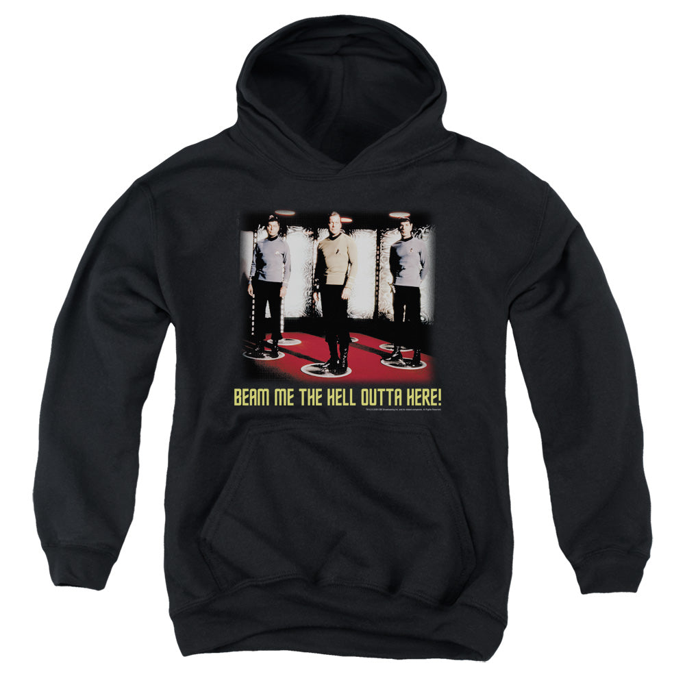 STAR TREK/BEAM ME OUT - YOUTH PULLOVER HOODIE - BLACK