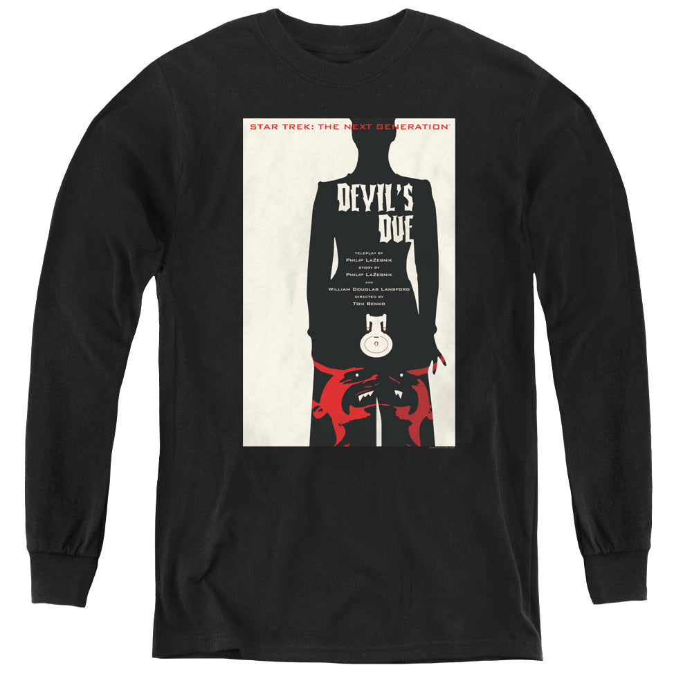 STAR TREK/TNG SEASON 4 EPISODE 13 - YOUTH LONG SLEEVE TEE - BLACK