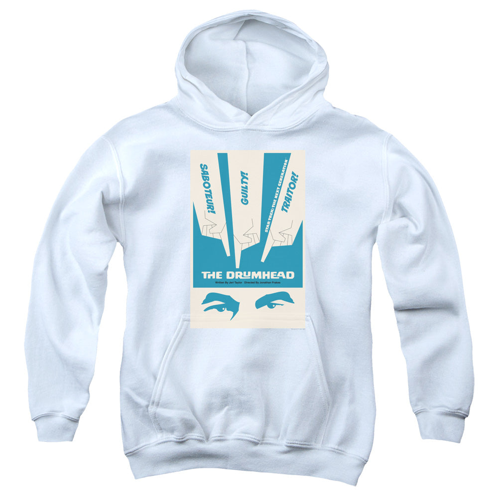 STAR TREK/TNG SEASON 4 EPISODE 21 - YOUTH PULLOVER HOODIE - WHITE