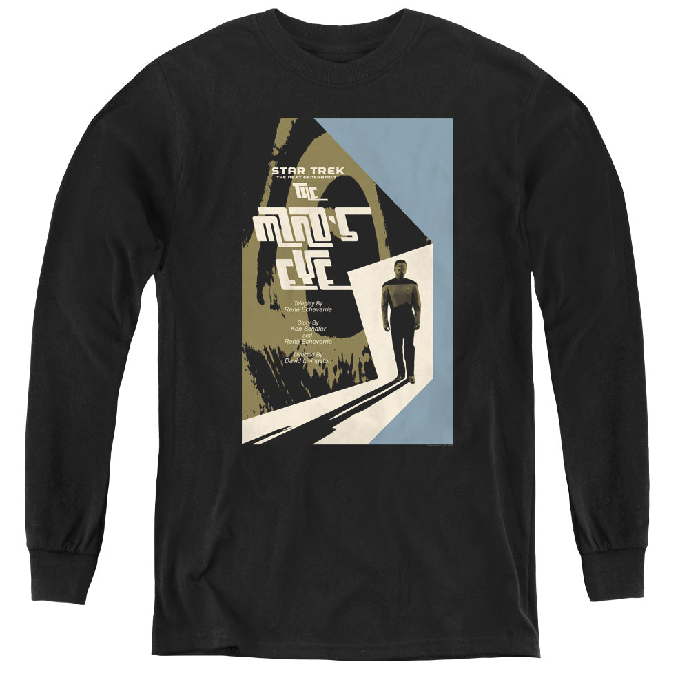 STAR TREK/TNG SEASON 4 EPISODE 24 - YOUTH LONG SLEEVE TEE - BLACK