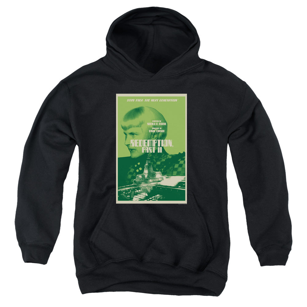 STAR TREK/TNG SEASON 5 EPISODE 1 - YOUTH PULLOVER HOODIE - BLACK