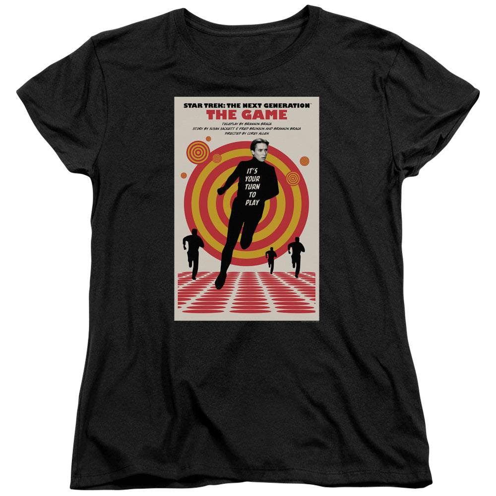 STAR TREK/TNG SEASON 5 EPISODE 6 - S/S WOMENS TEE - BLACK