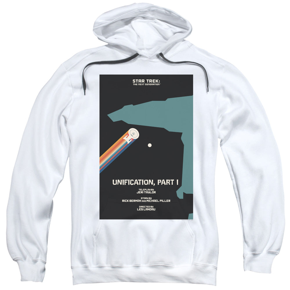 STAR TREK/TNG SEASON 5 EPISODE 7 - ADULT PULLOVER HOODIE - WHITE