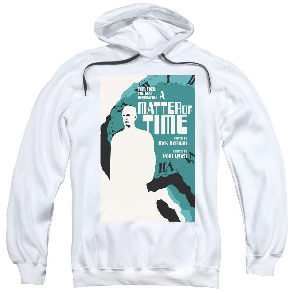 STAR TREK/TNG SEASON 5 EPISODE 9 - ADULT PULLOVER HOODIE - WHITE