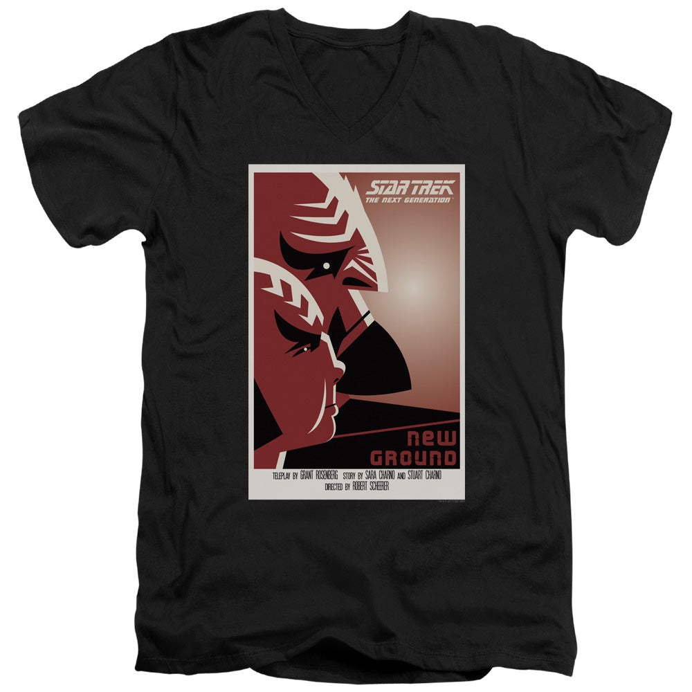 STAR TREK/TNG SEASON 5 EPISODE 10 - S/S ADULT V-NECK 30/1 - BLACK
