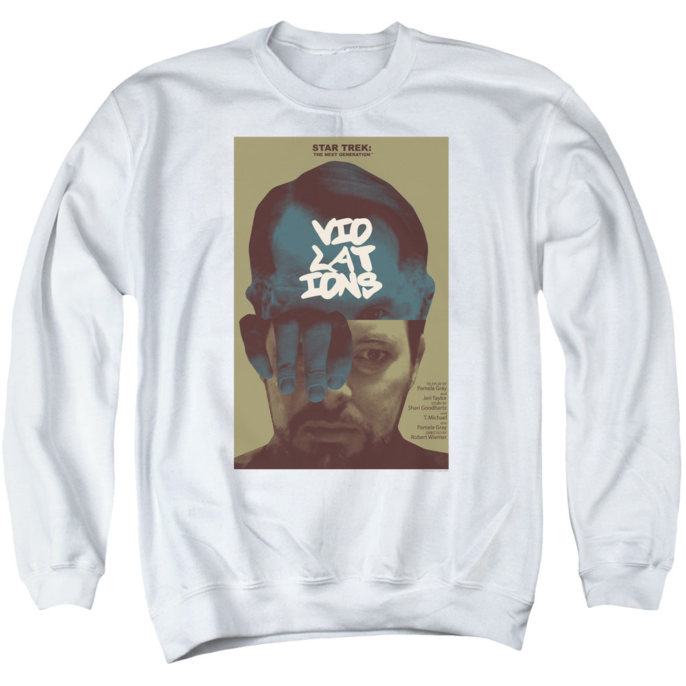 STAR TREK/TNG SEASON 5 EPISODE 12 - ADULT CREWNECK SWEATSHIRT - WHITE