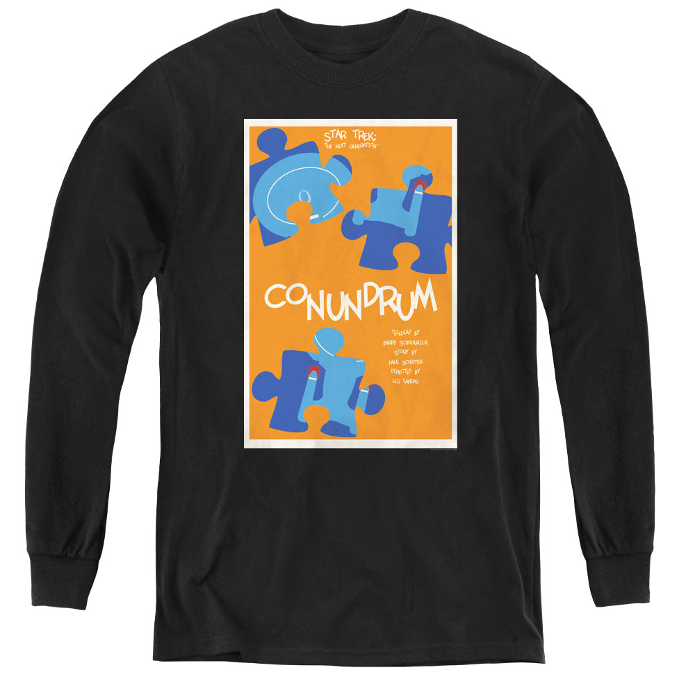 STAR TREK/TNG SEASON 5 EPISODE 14 - YOUTH LONG SLEEVE TEE - BLACK