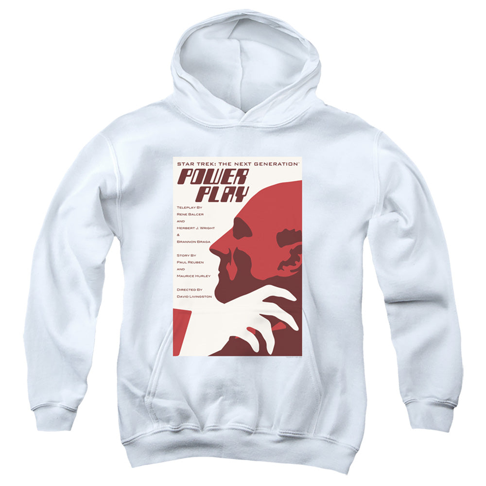 STAR TREK/TNG SEASON 5 EPISODE 15 - YOUTH PULLOVER HOODIE - WHITE