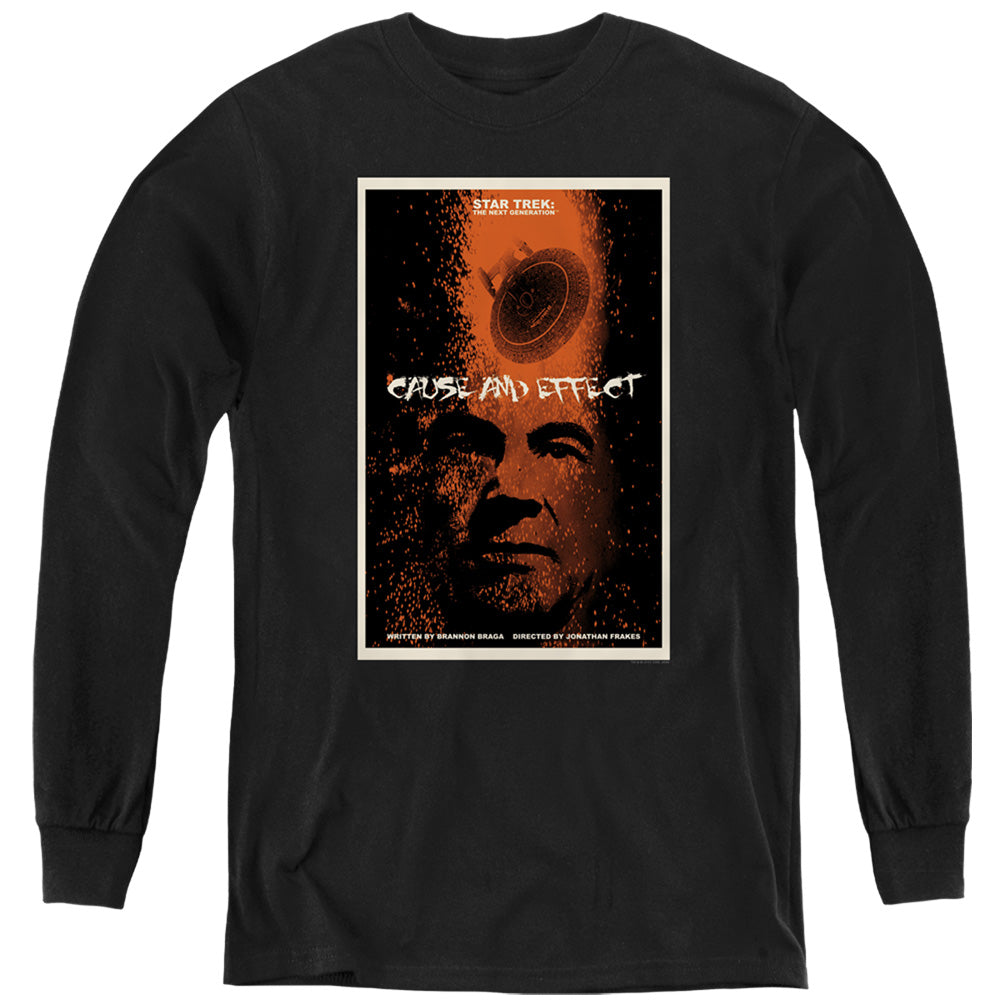 STAR TREK/TNG SEASON 5 EPISODE 18 - YOUTH LONG SLEEVE TEE - BLACK